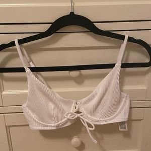Hollister Ribbed Bikini Top White